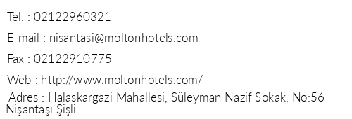 Molton Suites Nianta telefon numaralar, faks, e-mail, posta adresi ve iletiim bilgileri